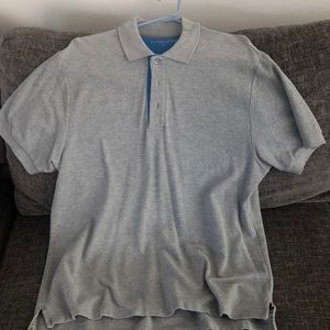 Gray pique polo
